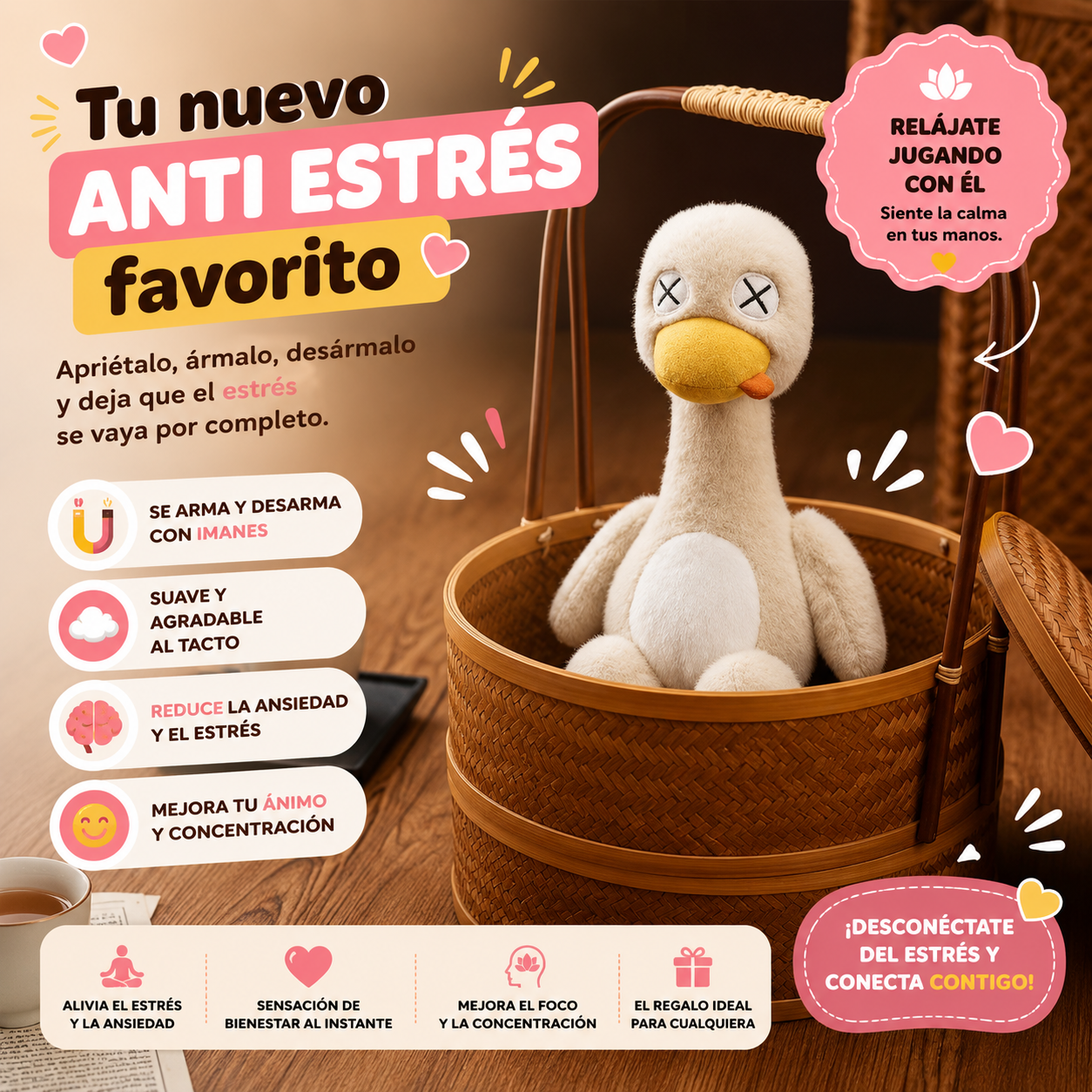 Pluffo™ Peluche Magnético Antiestrés