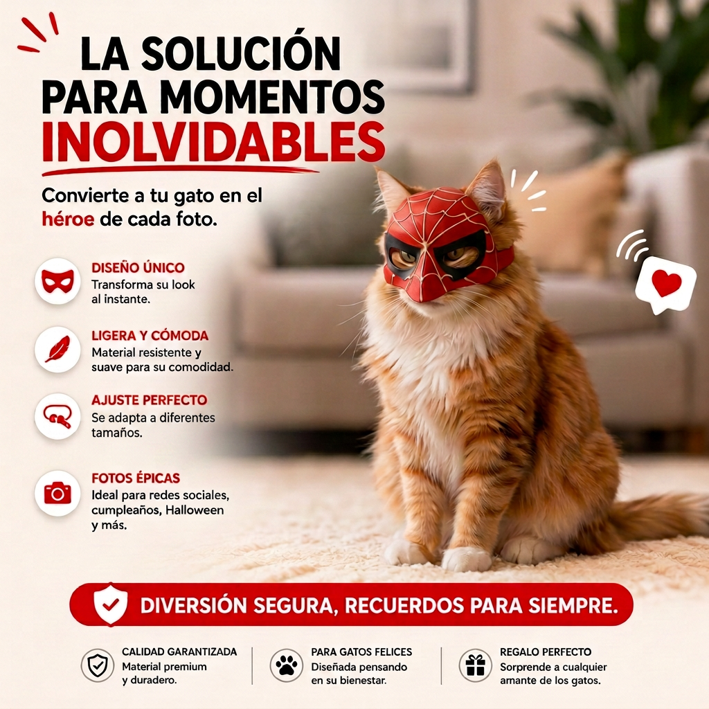 Máscara de Superhéroe para Gatos