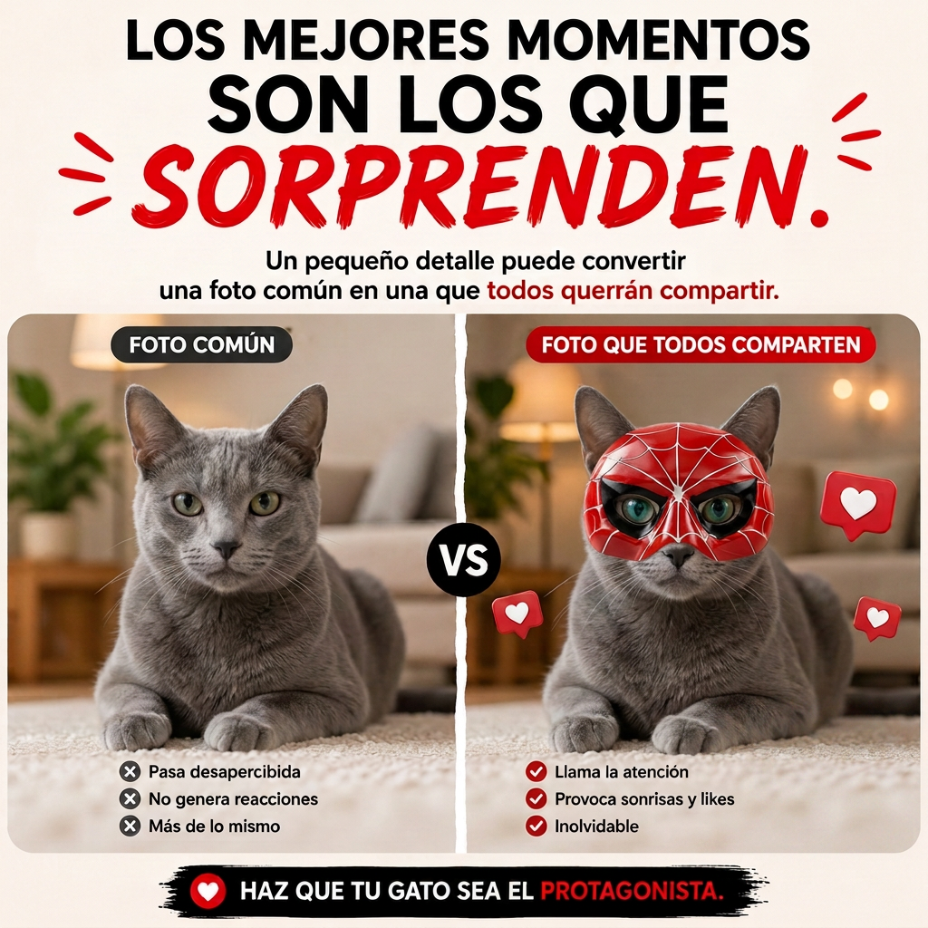 Máscara de Superhéroe para Gatos